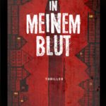 Das Bild zeigt das Cover eines Buches auf einem Tablet. Der Hintergrund ist rot mit einem dunklen, geometrischen Muster an den Seiten. In der Mitte steht in großen, weißen Buchstaben der Titel "IN MEINEM BLUT". Darunter, in kleineren weißen Buchstaben, steht "THRILLER". Am unteren Rand des Covers steht der Name der Autorin "ISABELL GUBENKO". Oben auf dem Cover ist der Nachname "GUBENKO" in gelber Schrift zu sehen.